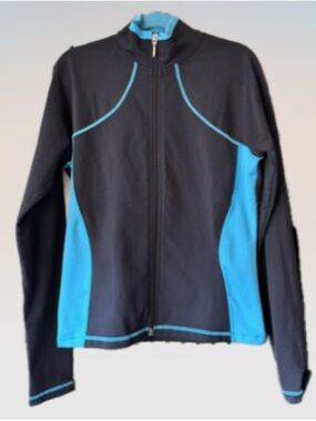 Chloe Black Jacket with Teal Trim,girls skating jacket